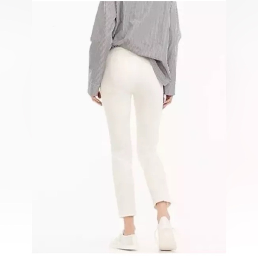 J. Crew White Martie‎ Crop Pants Stretch Cotton Blend Women’s Size 12 (1261) - Picture 2 of 7